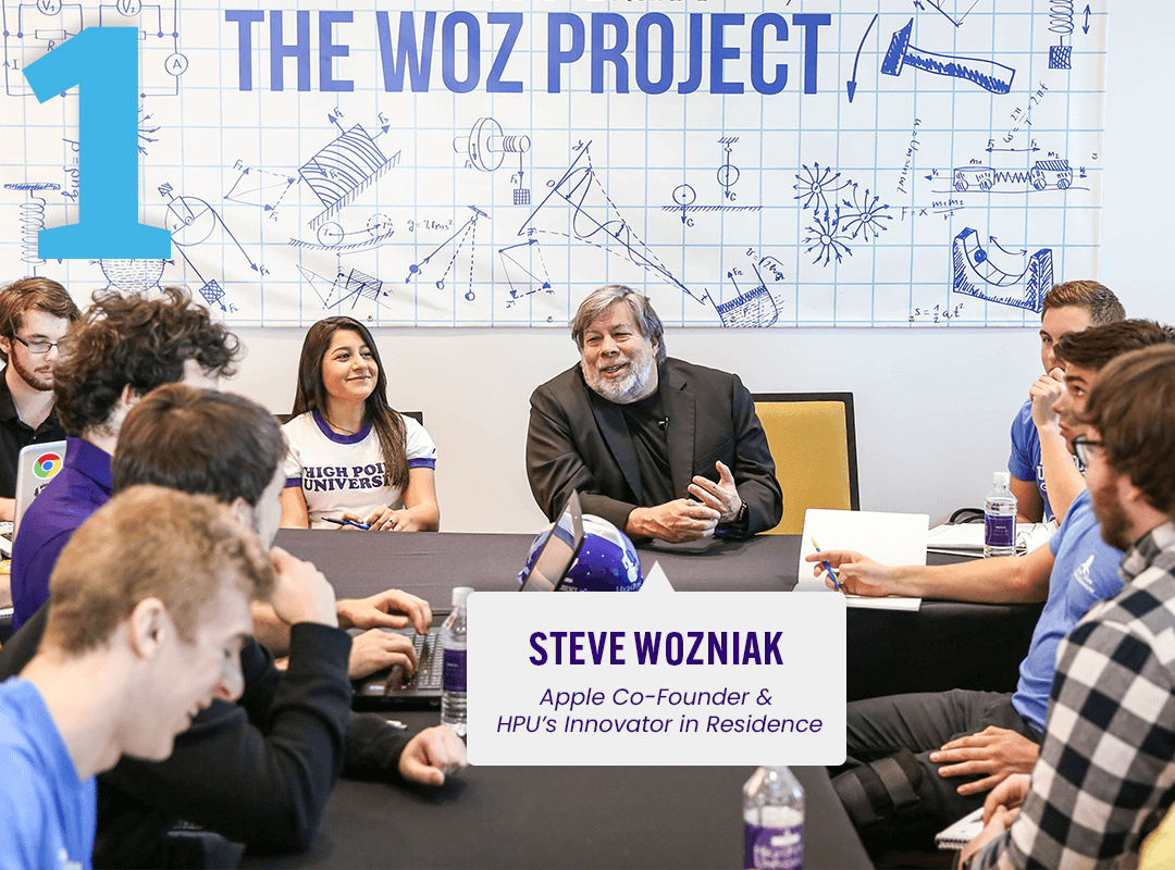 Steve Wozniak speaking with a group of students