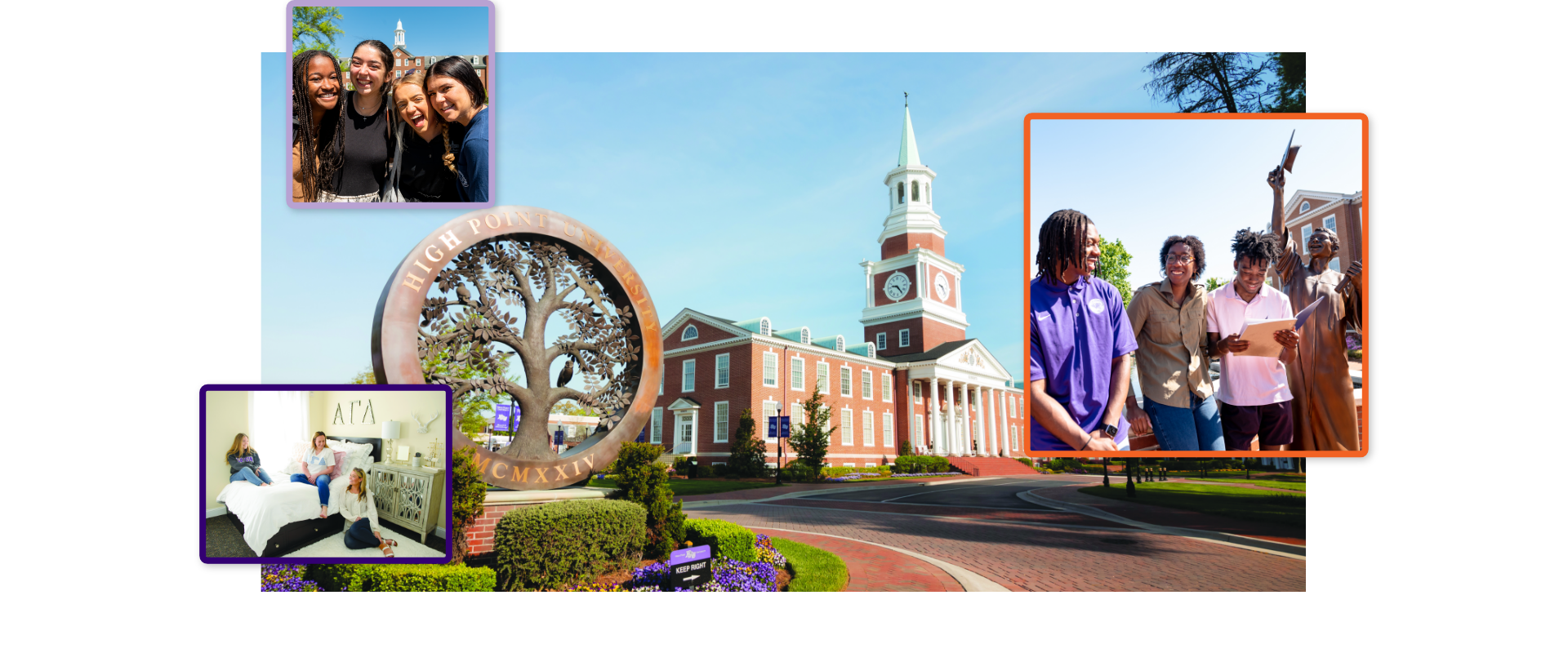 A collage of HPU students around campus